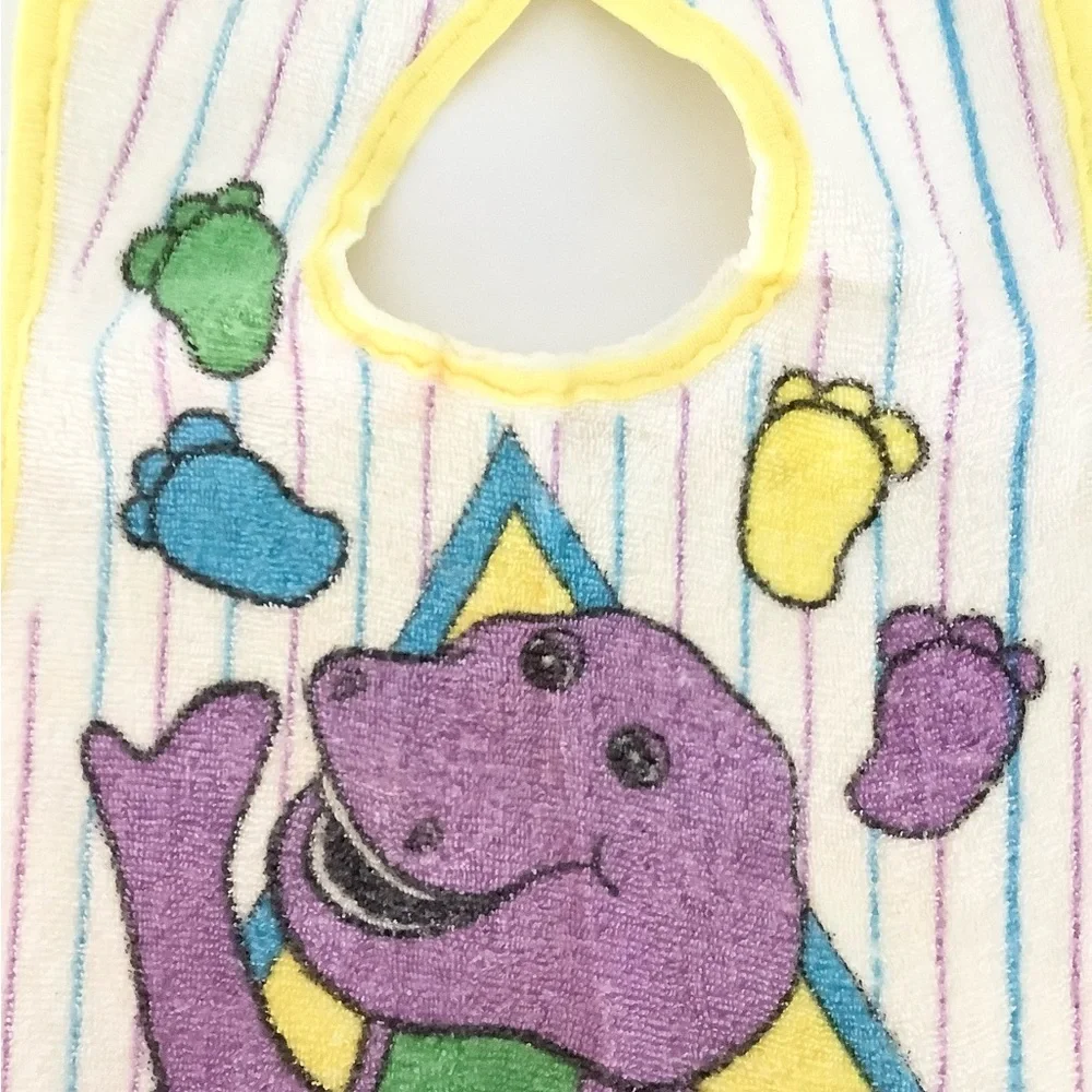Vintage Retro 90’s Barney the Purple Dinosaur Baby Bib